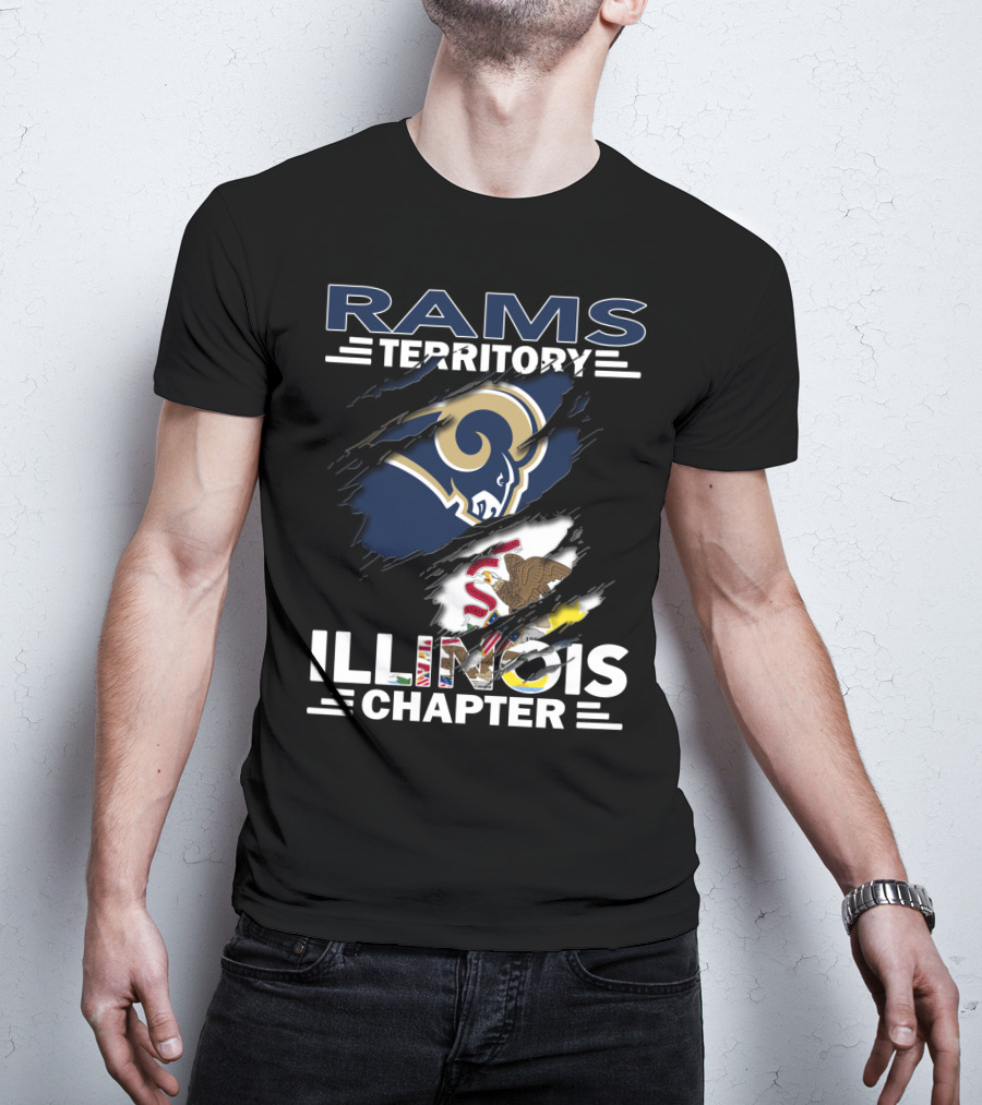 Rams Territory Illinois Chapter NFL Logo And State Pride Emblem T-Shirt