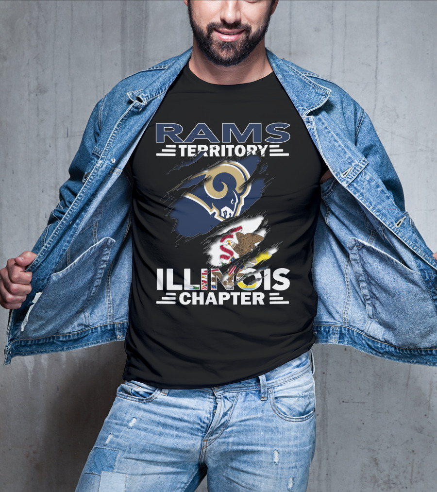 Rams Territory Illinois Chapter NFL Logo And State Pride Emblem T-Shirt