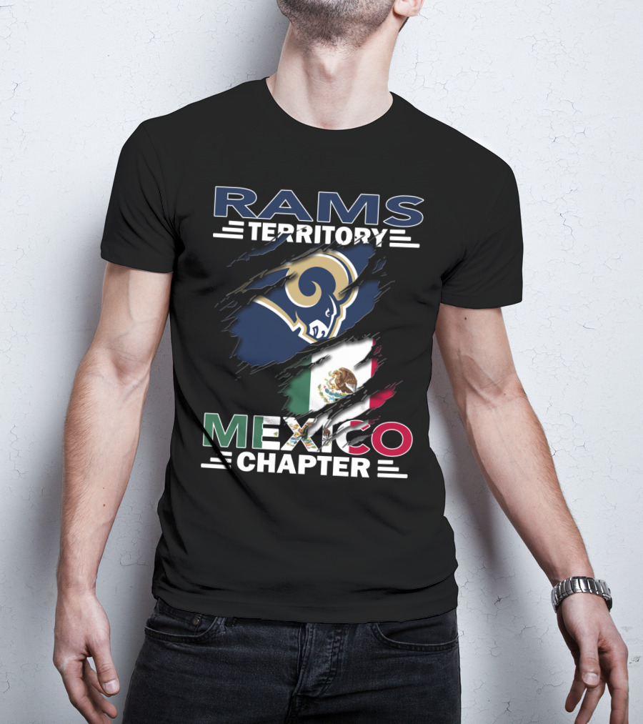 Rams Territory Mexico Chapter Flag With Rams Logo Combination T-Shirt
