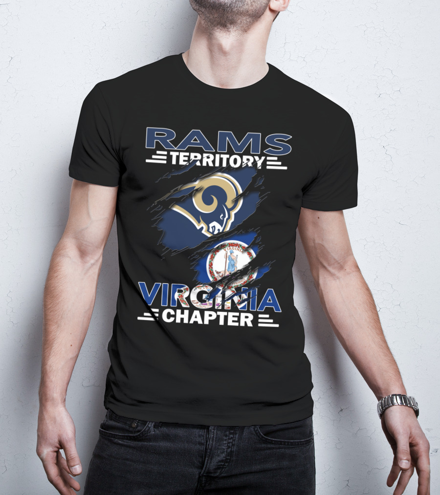 Rams Territory Virginia Chapter Logo Featuring State Seal And Team Emblem T-Shirt