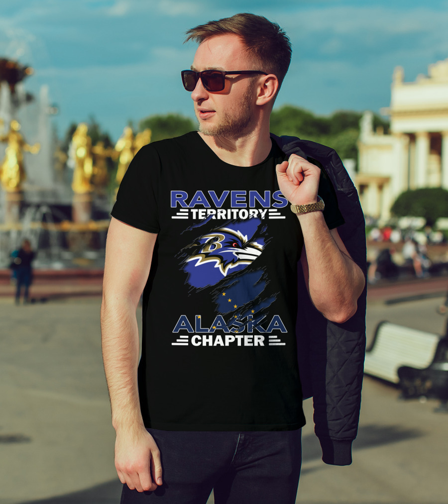 Ravens Territory Alaska Chapter Ravens Logo Alaska Flag Elements T-Shirt