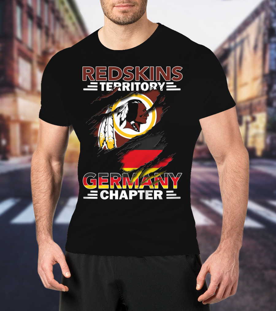 Redskins Territory Germany Chapter Football Fan Logo With Flag T-Shirt