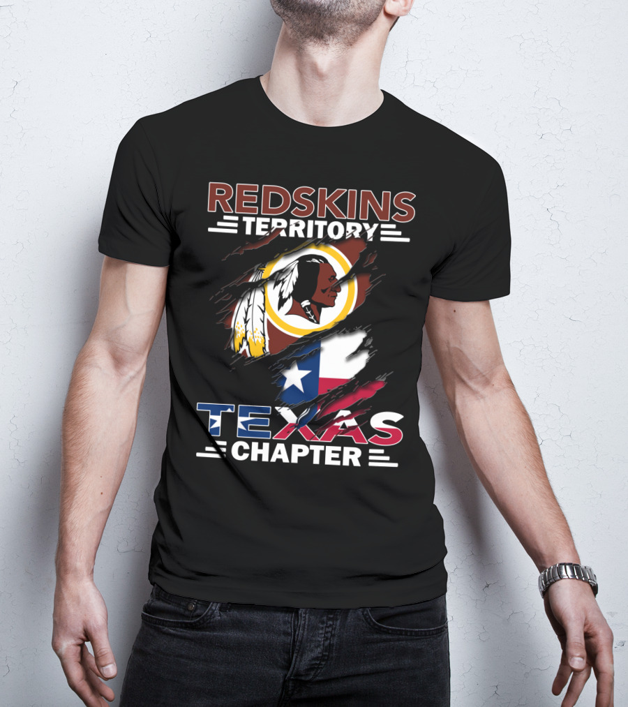 Redskins Territory Texas Chapter Flag And Logo Fusion T-Shirt