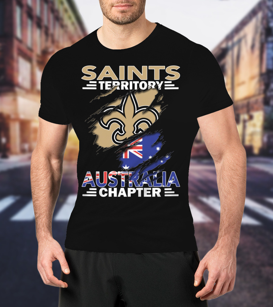 Saints Territory Fleur-de-Lis Australia Chapter Flag T-Shirt