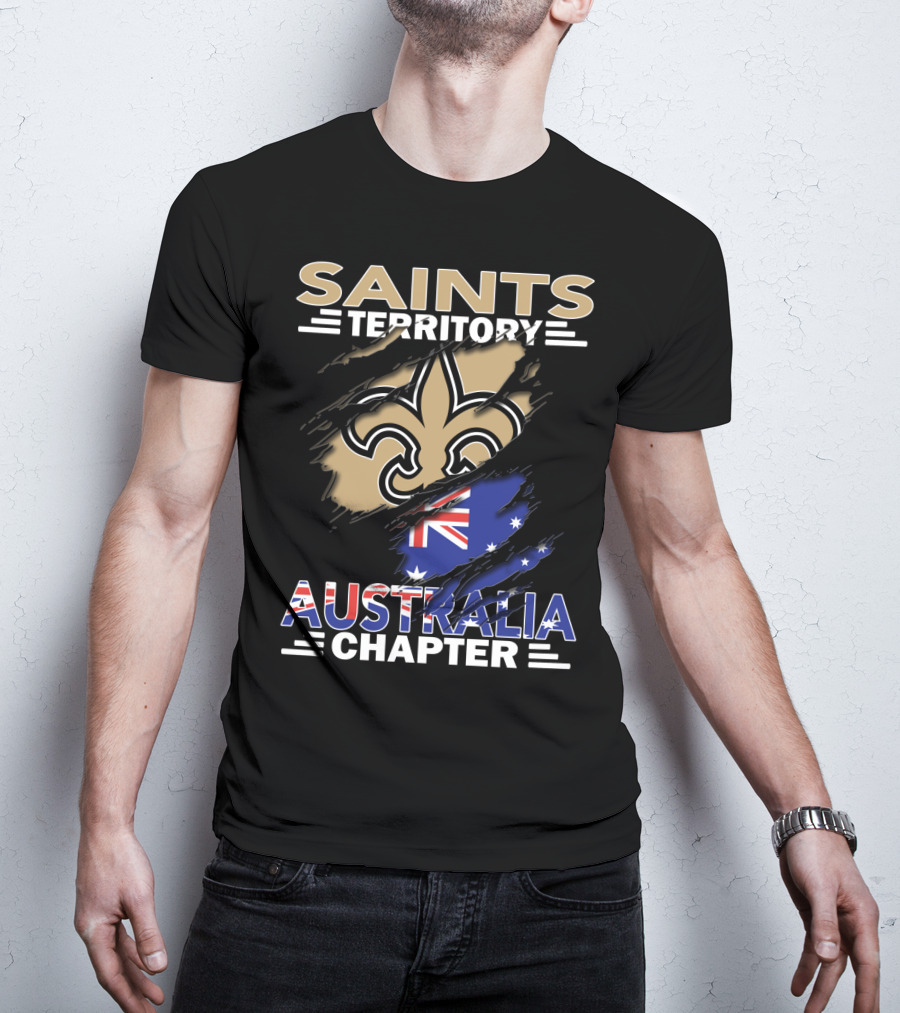 Saints Territory Fleur-de-Lis Australia Chapter Flag T-Shirt