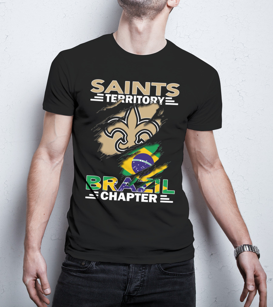 Saints Territory Brazil Chapter Fleur-DE-Lis Flag T-Shirt