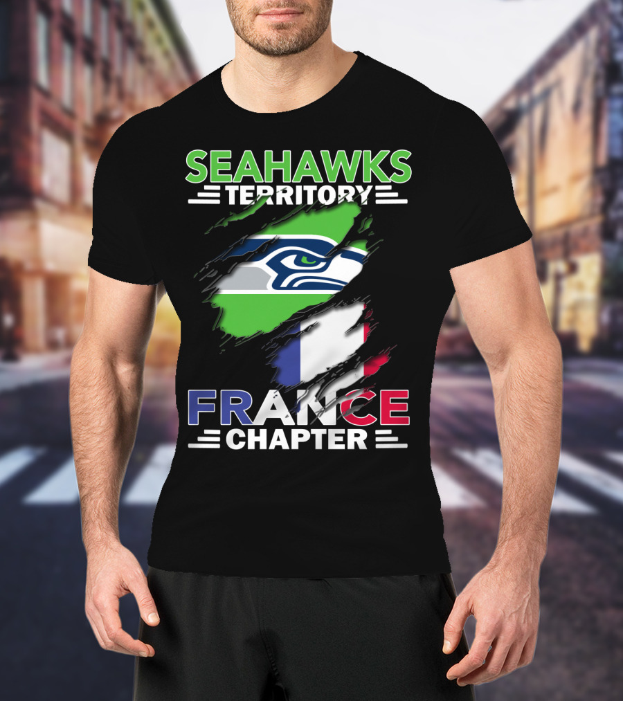 Seahawks Territory France Chapter Flag T-Shirt