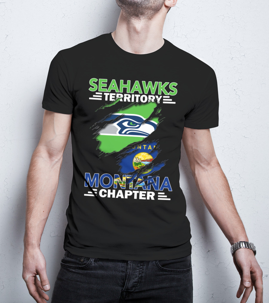 Seahawks Territory Montana Chapter Flag Logo T-Shirt