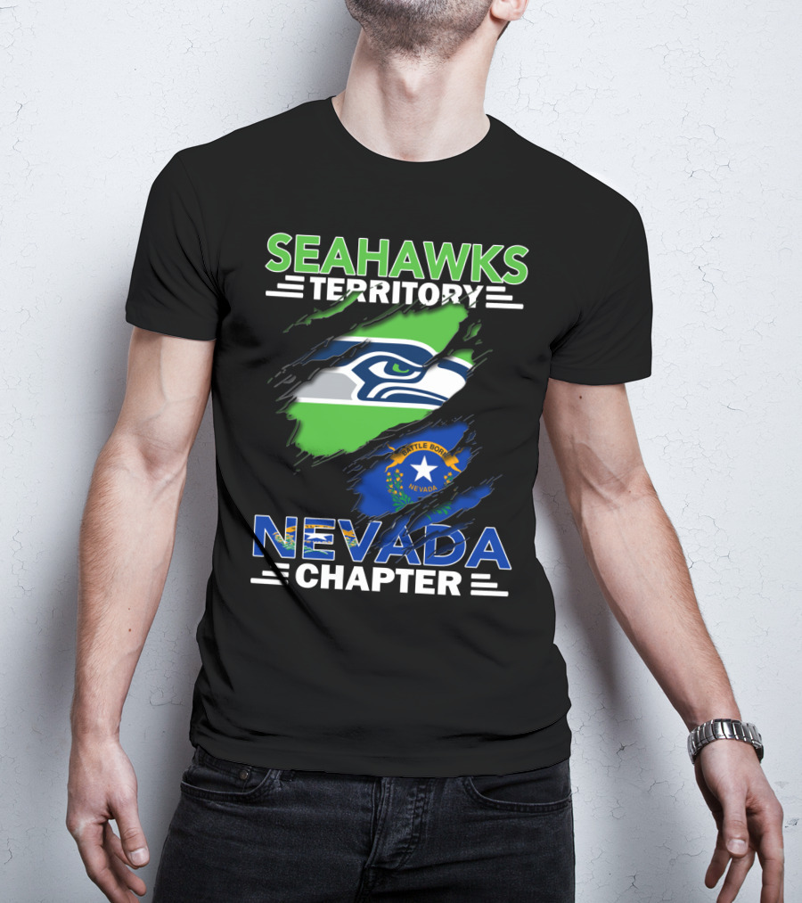 Seahawks Territory Nevada Chapter Battle Born Flag T-Shirt