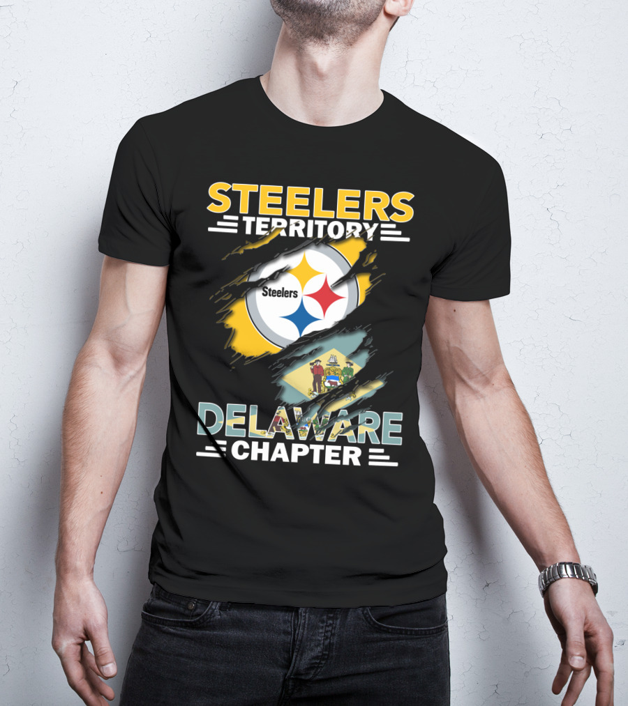 Steelers Territory Delaware Chapter Flag And Logo Integration T-Shirt