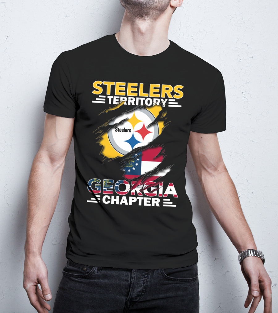Steelers Territory Georgia Chapter American Flag T-Shirt