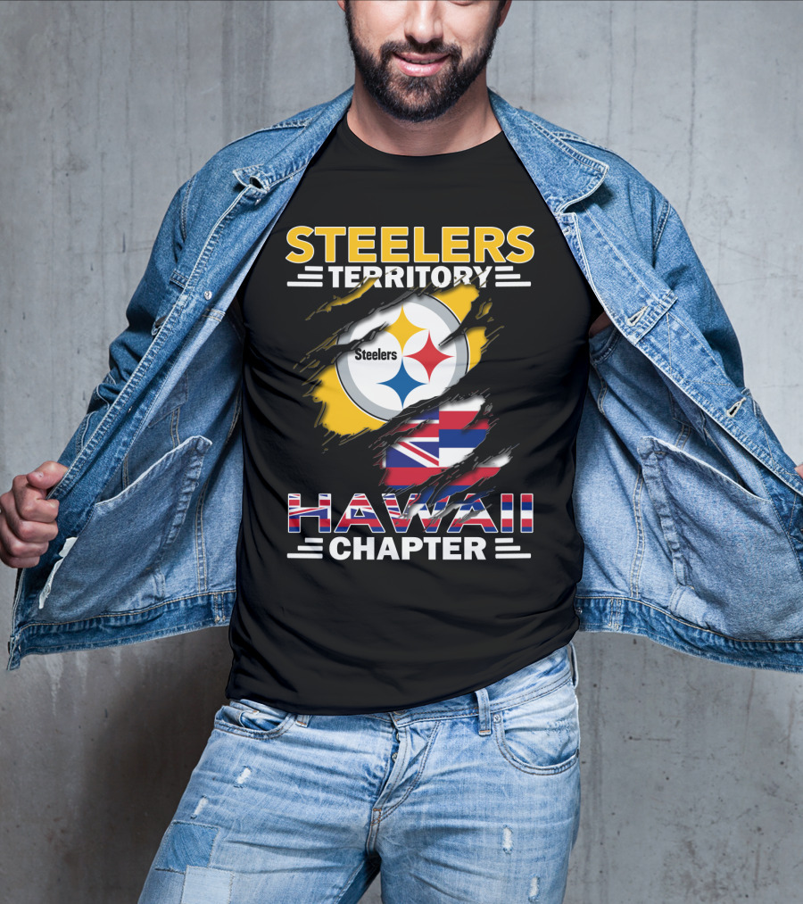 Steelers Territory Hawaii Chapter Steelers Logo And Hawaii Flag T-Shirt