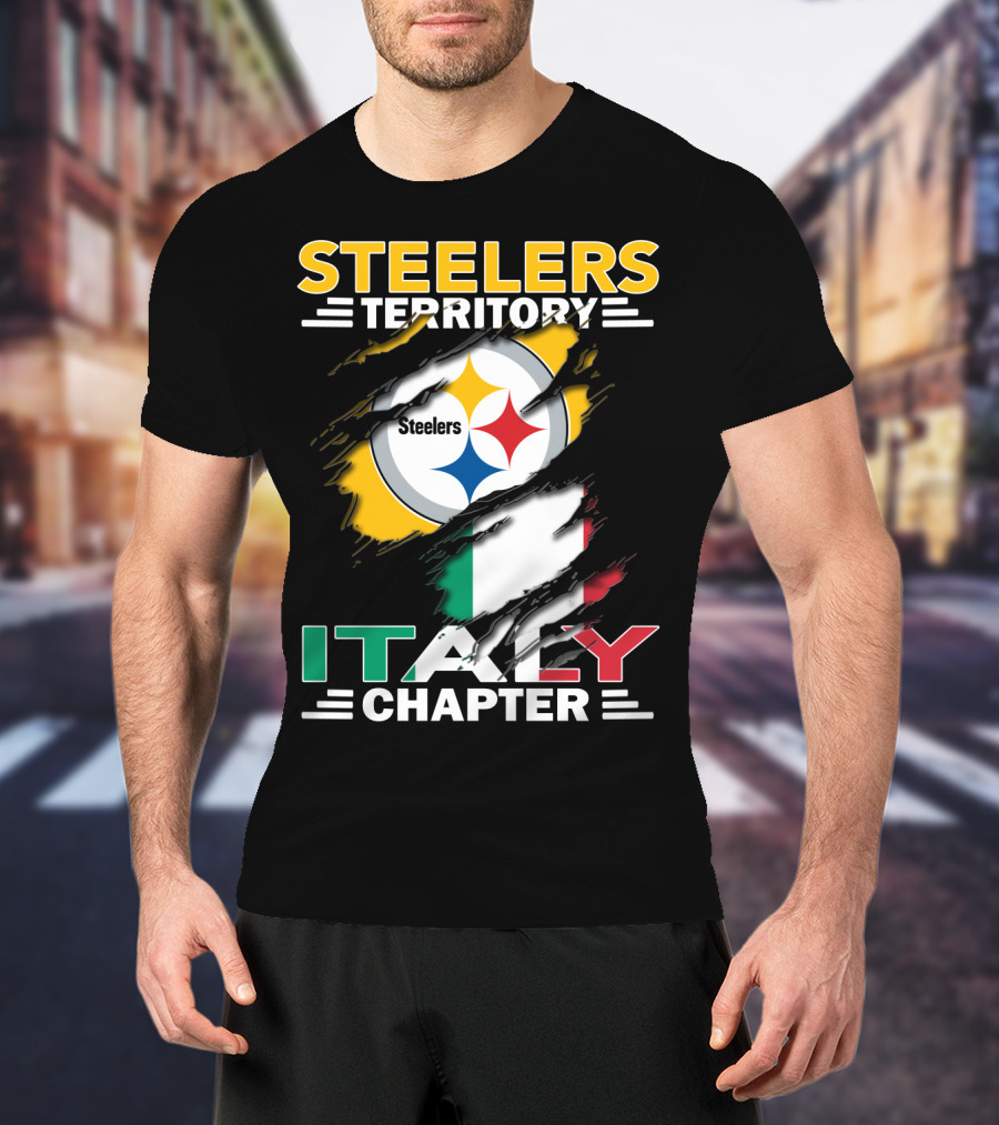 Steelers Territory Italy Chapter Steelers Logo Italian Flag T-Shirt