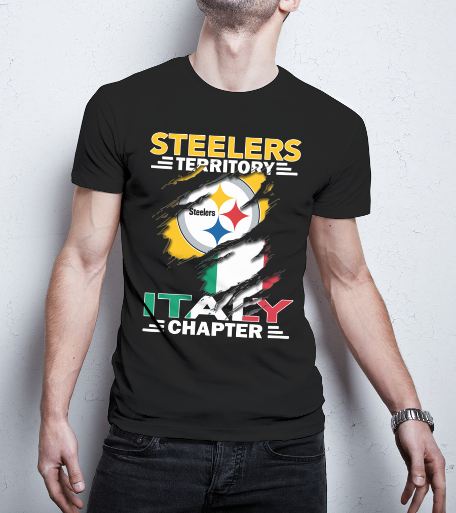 Steelers Territory Italy Chapter Steelers Logo Italian Flag T-Shirt