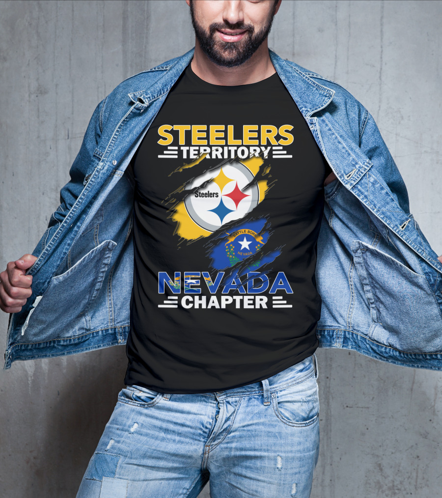 Steelers Territory Nevada Chapter Battle Born Flag Tribute T-Shirt
