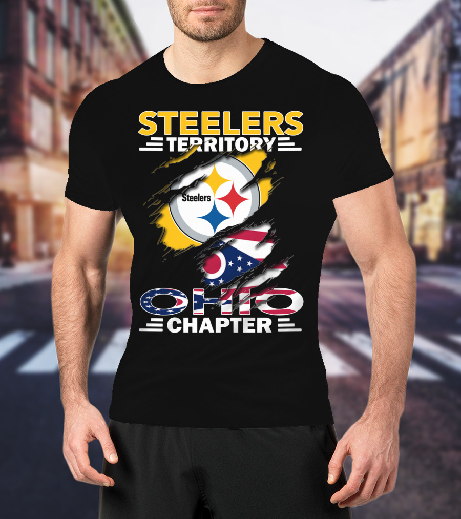 Steelers Territory Ohio Chapter Flag Rip T-Shirt