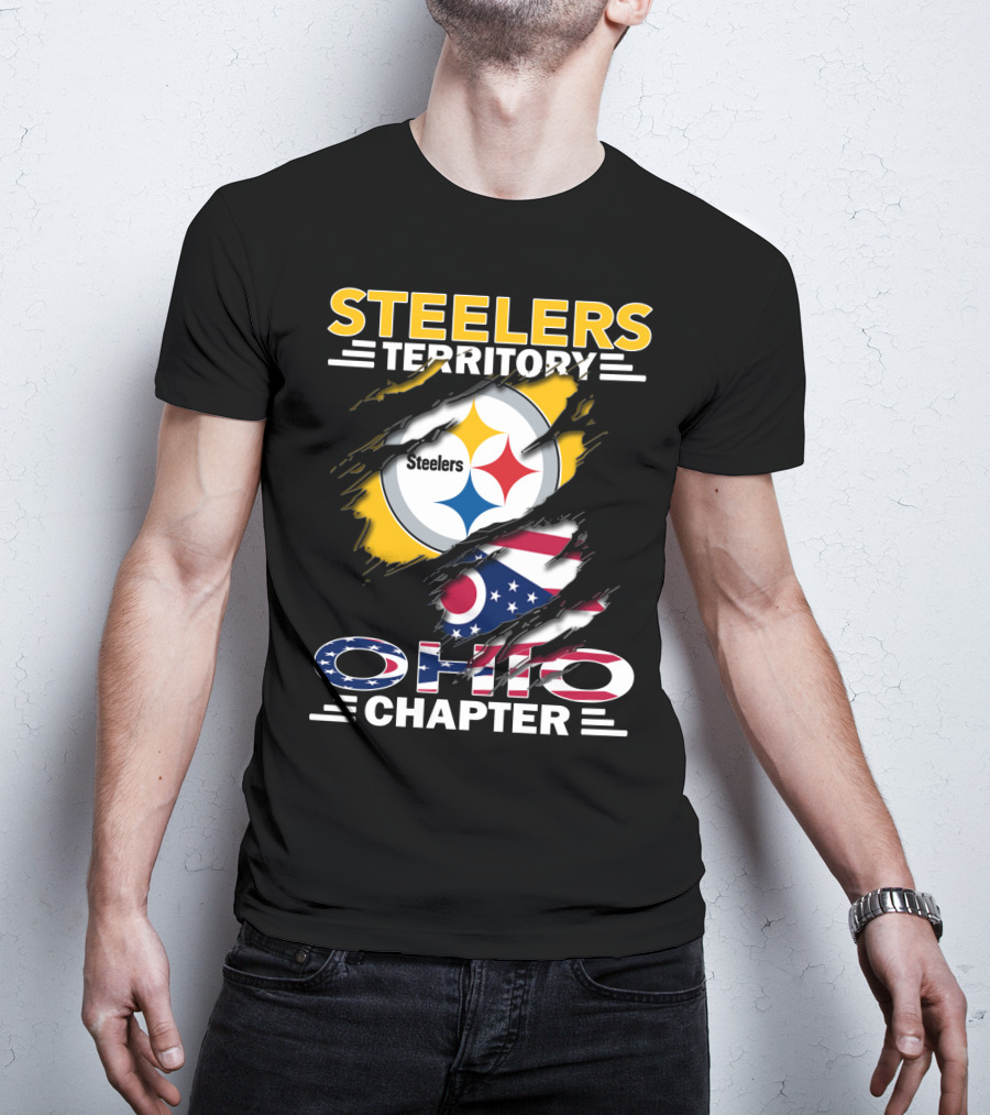Steelers Territory Ohio Chapter Flag Rip T-Shirt