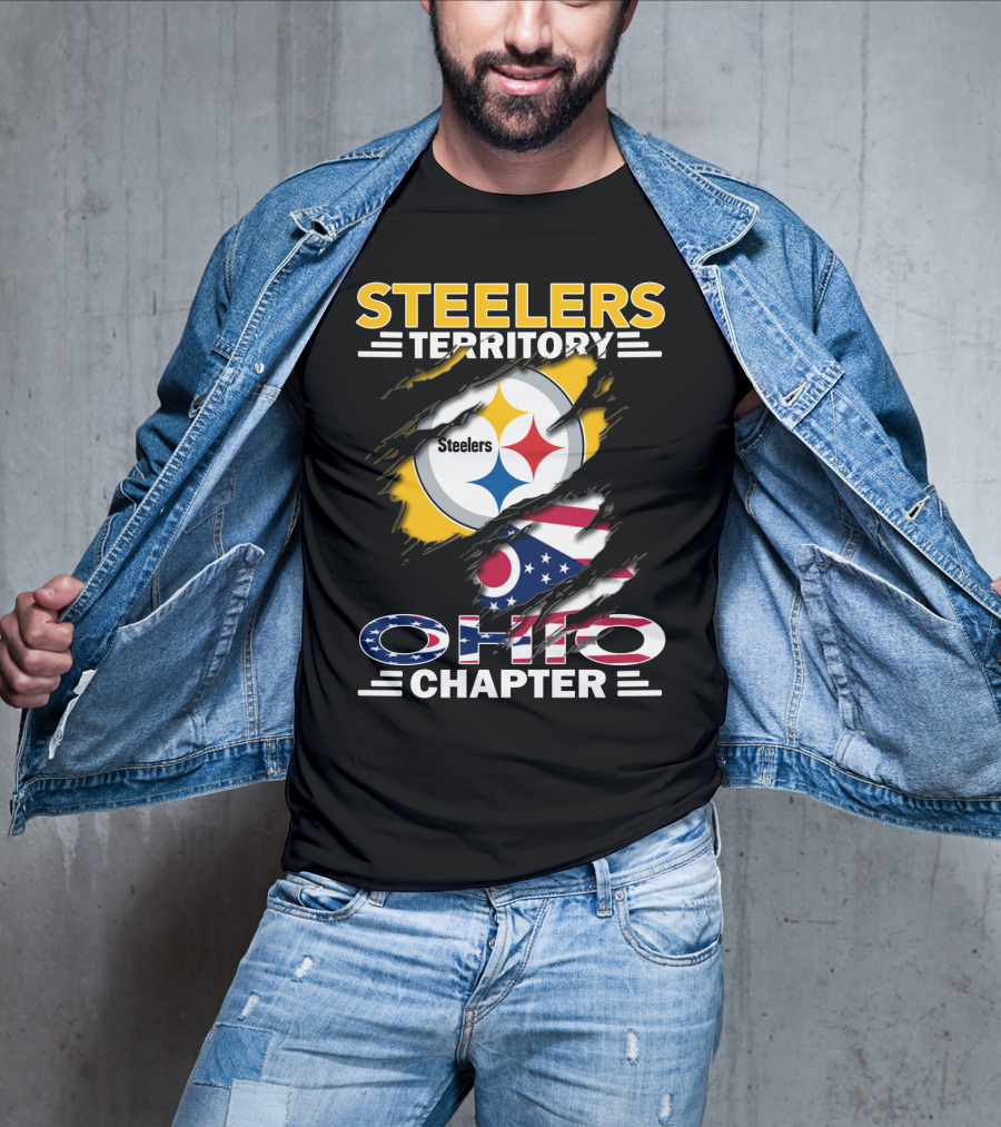 Steelers Territory Ohio Chapter Flag Rip T-Shirt