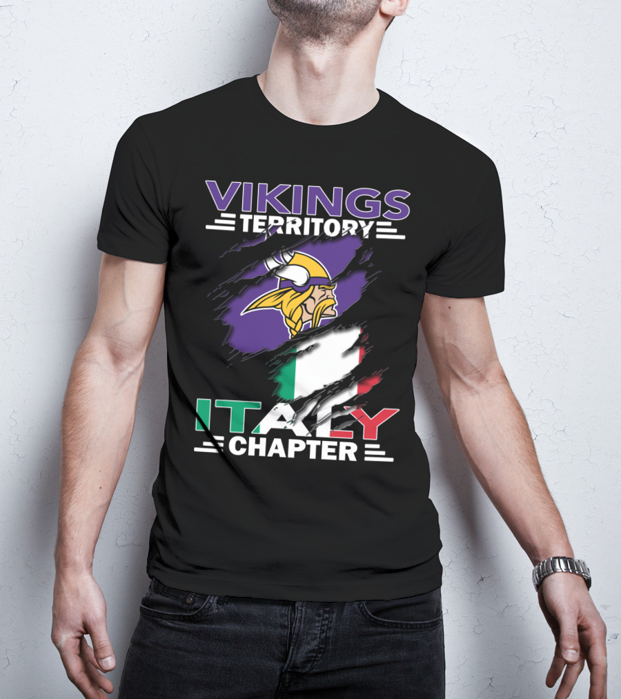 Vikings Territory Italy Chapter Flag T-Shirt