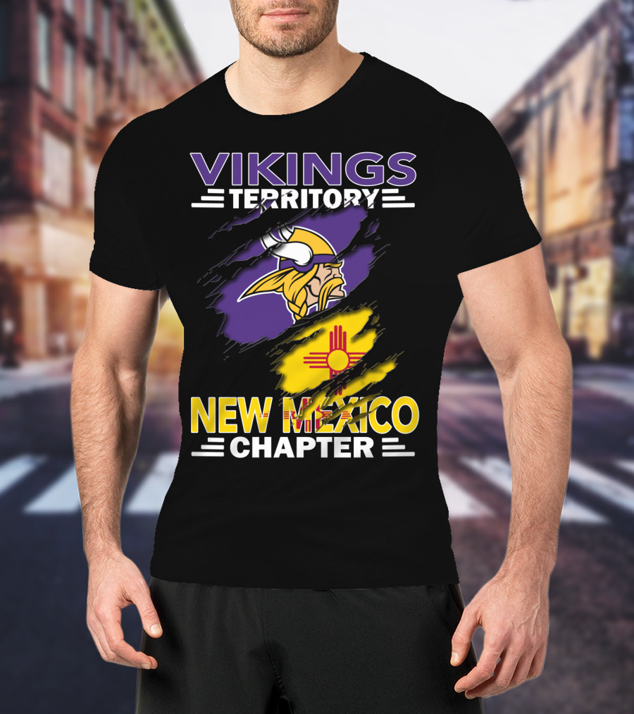 Vikings Territory New Mexico Chapter Minnesota Vikings New Mexico Flag T-Shirt