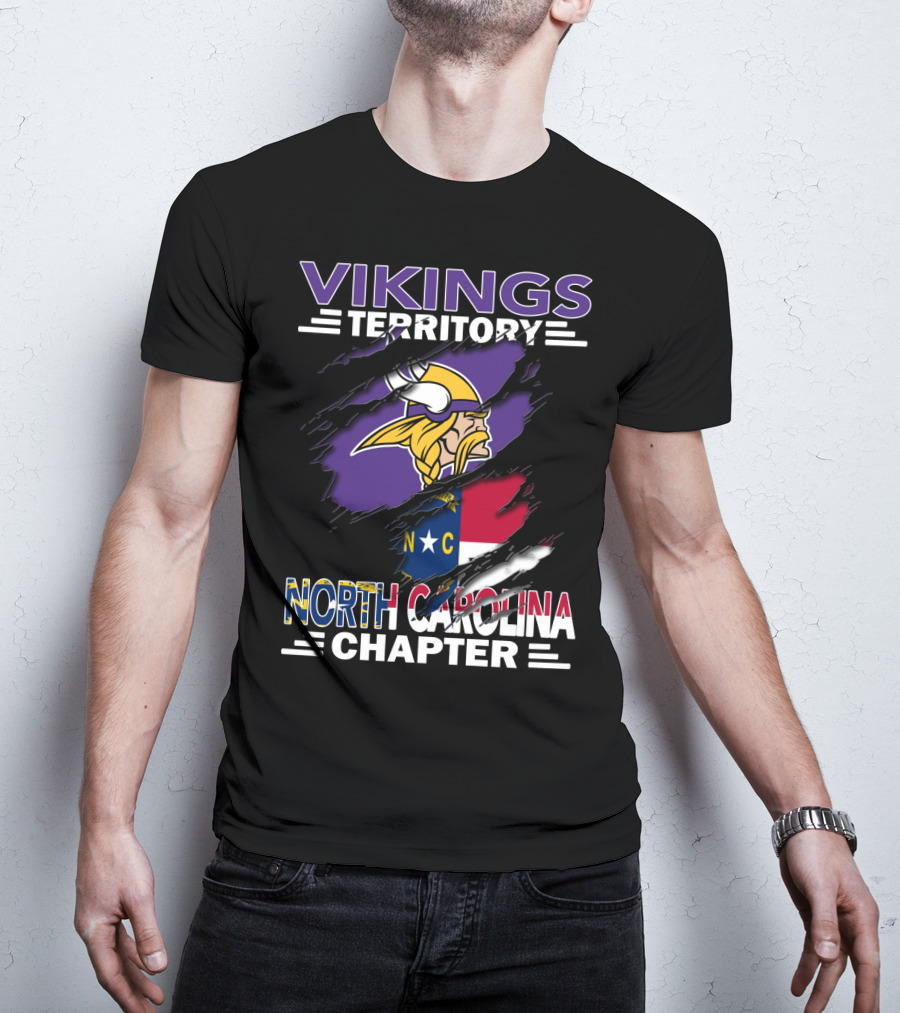 Vikings Territory North Carolina Chapter NC Flag And Viking T-Shirt