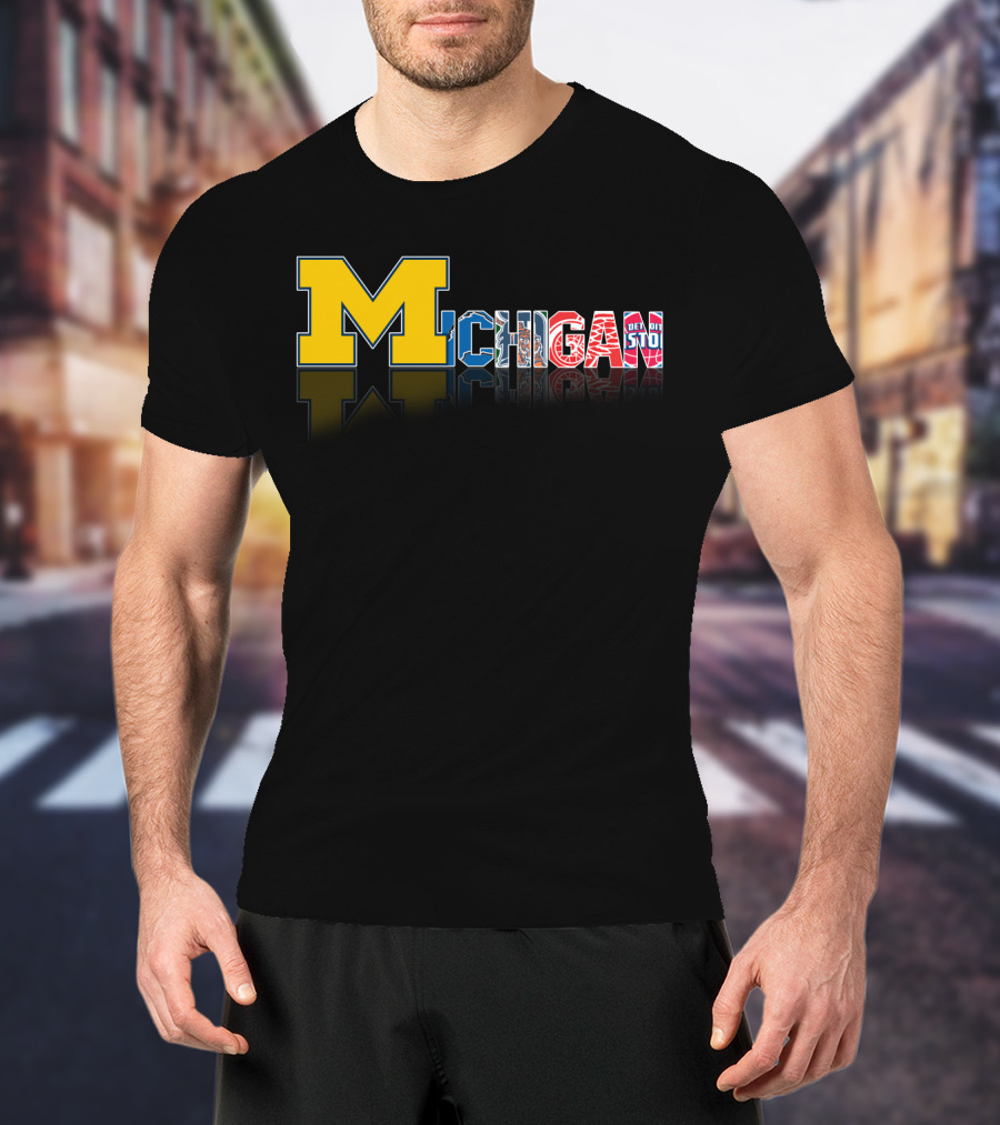 Michigan Wolverines Detroit Pistons Red Wings Lions Tigers T-Shirt