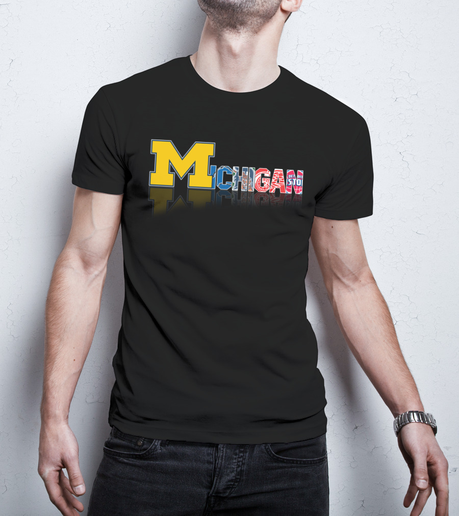 Michigan Wolverines Detroit Pistons Red Wings Lions Tigers T-Shirt