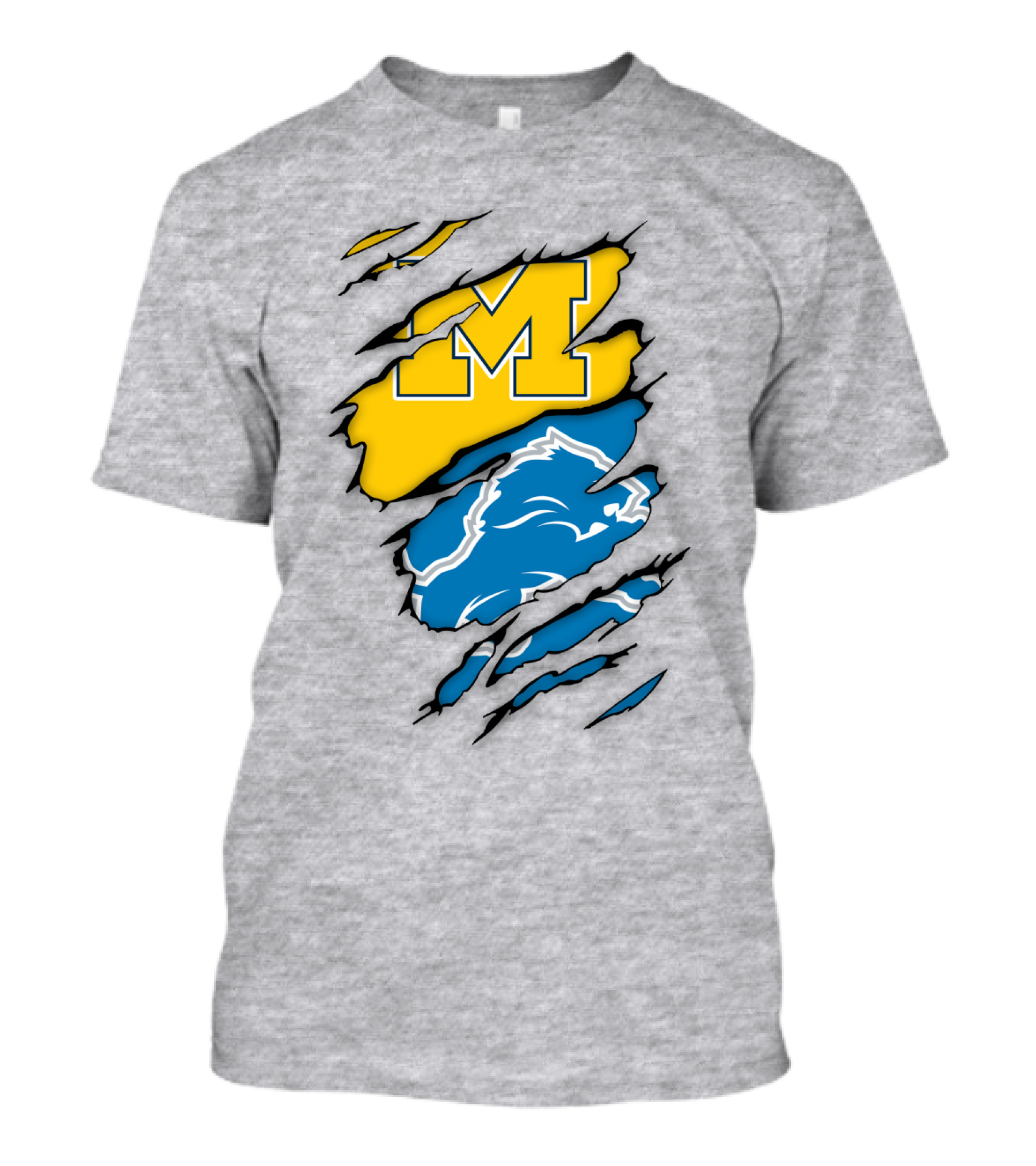 Michigan Wolverines Detroit Lions Crossover T-Shirt