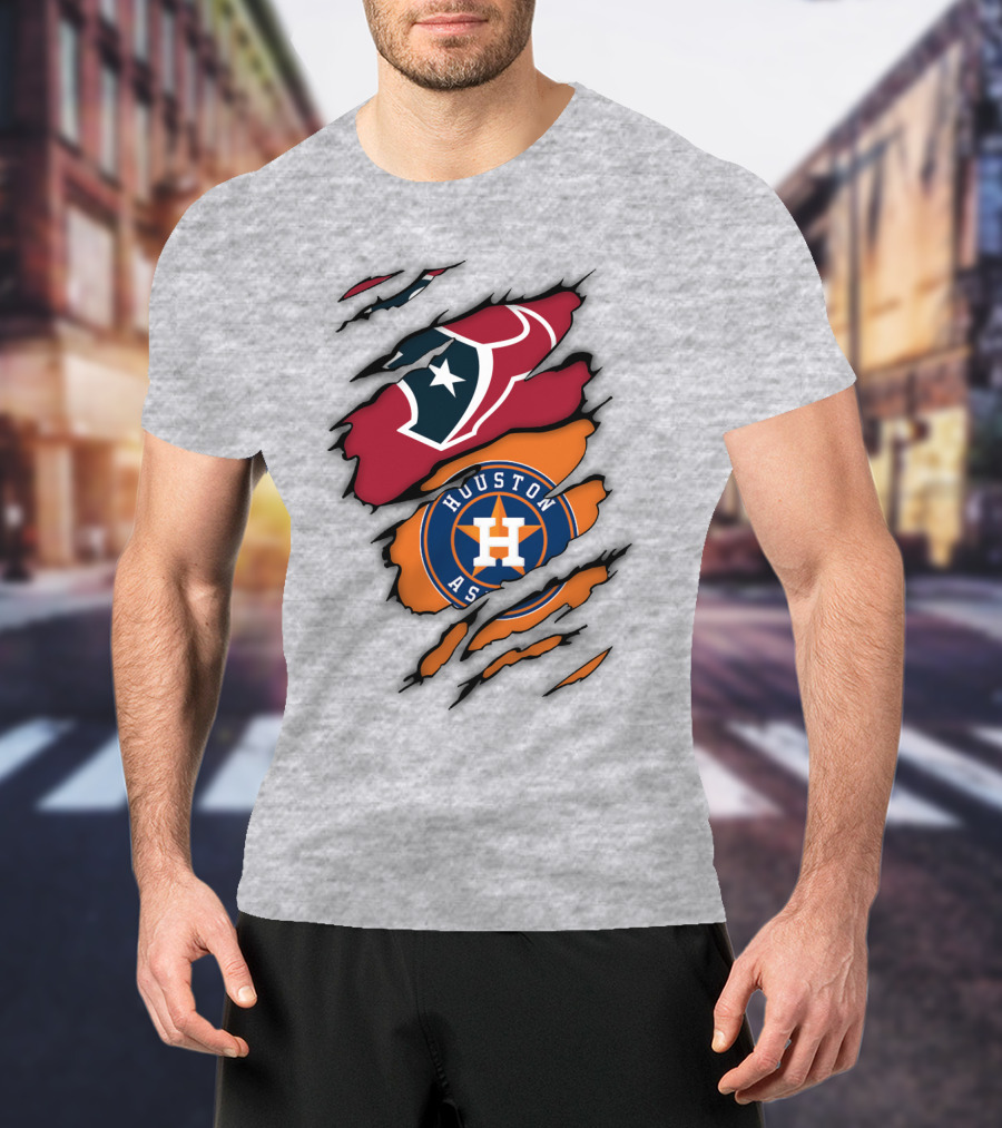 Houston Astros Houston Texans Logo Combination T-Shirt