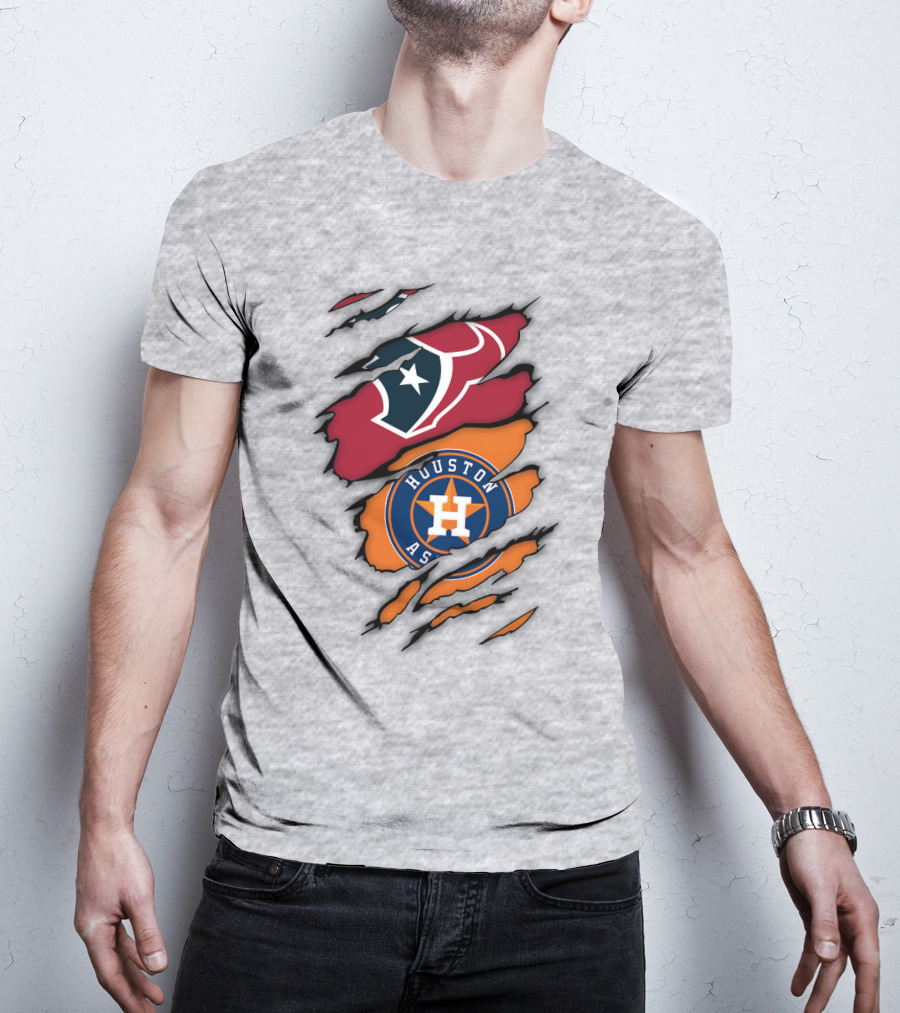 Houston Astros Houston Texans Logo Combination T-Shirt