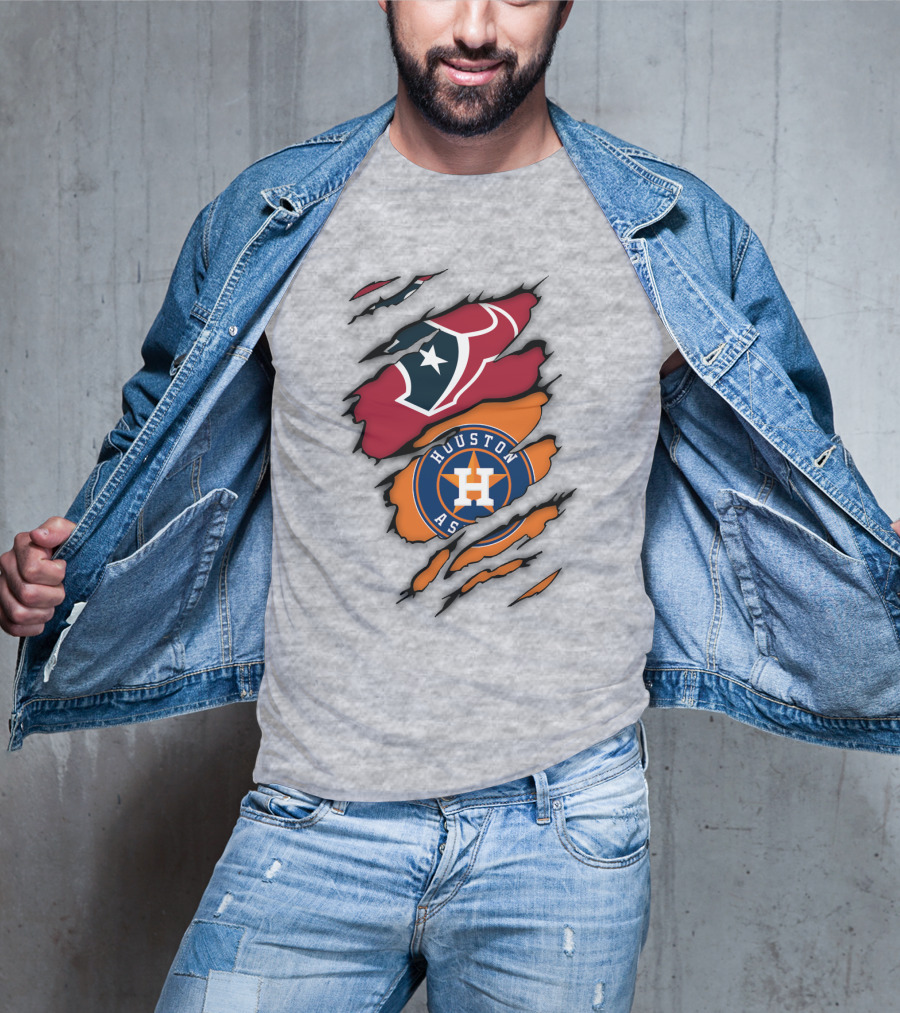 Houston Astros Houston Texans Logo Combination T-Shirt