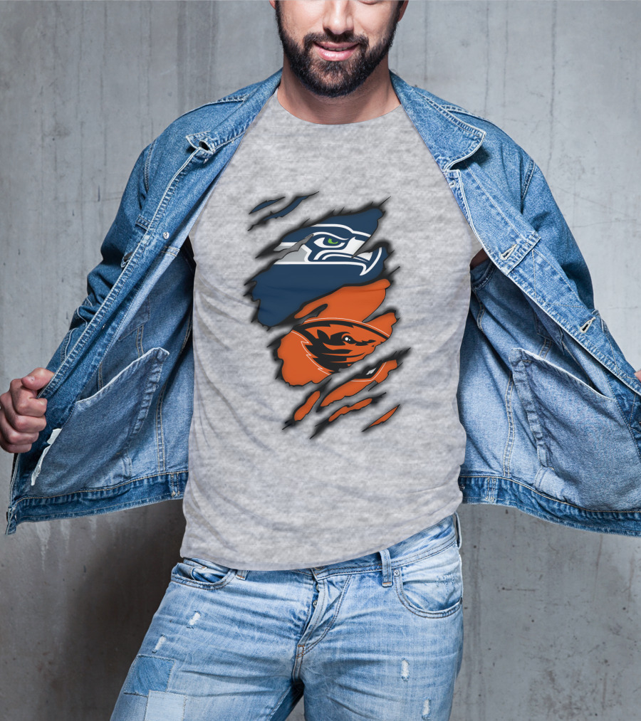 Seattle Seahawks Oregon State Beavers Claw T-Shirt