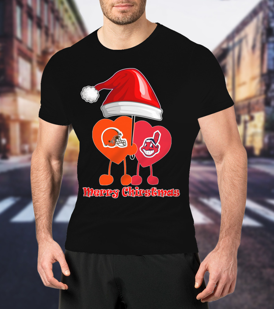 Merry Christmas Cleveland Browns Cleveland Indians T-Shirt