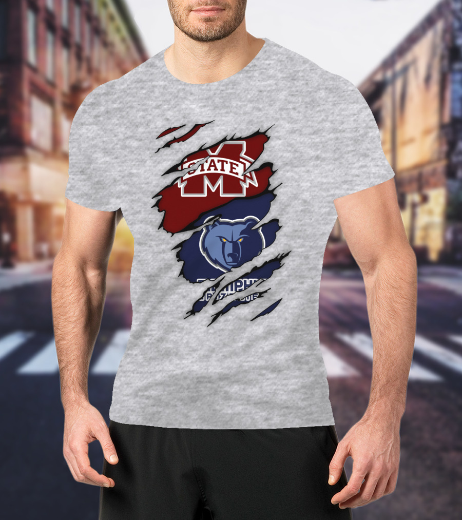 Memphis Grizzlies Mississippi State Bulldogs Rip T-Shirt