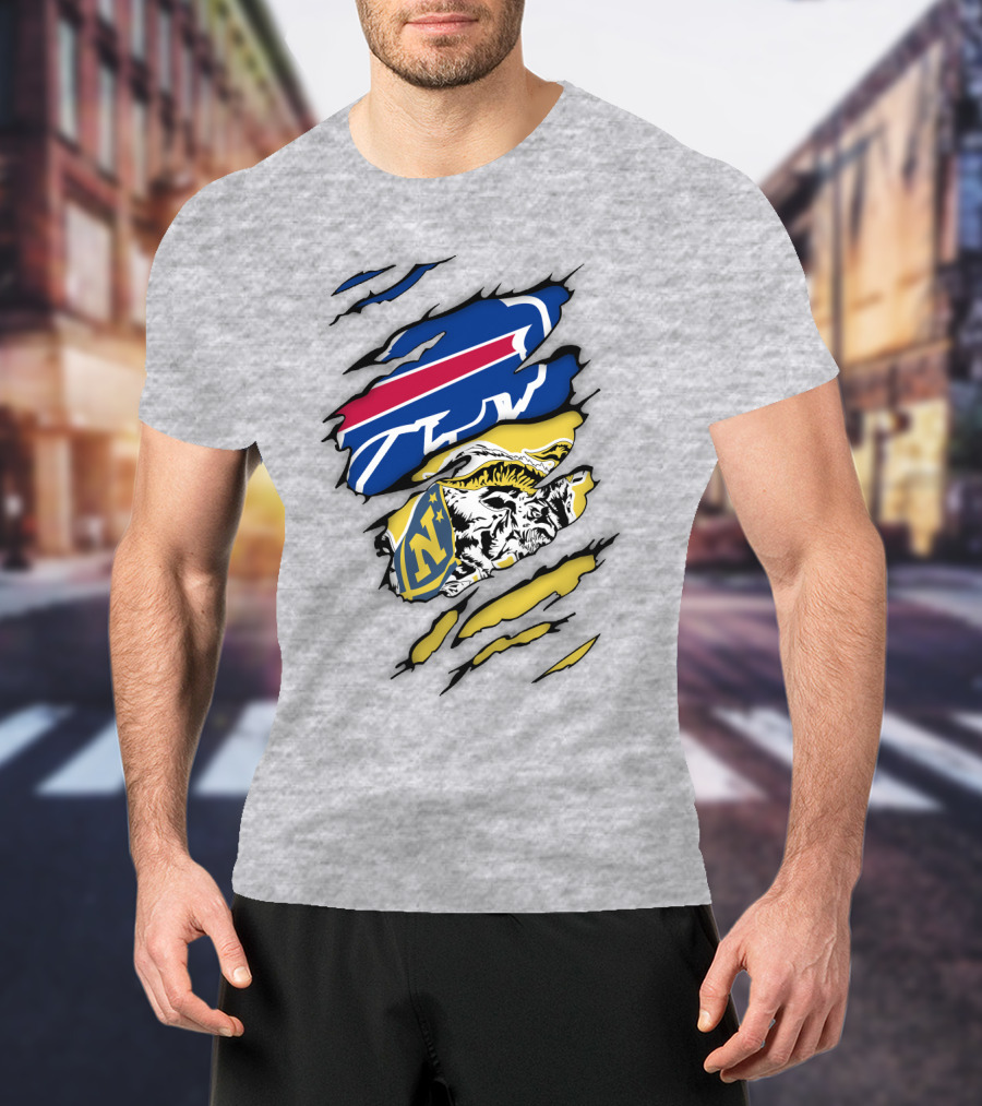 Navy Midshipmen Buffalo Bills Claw Scratch T-Shirt