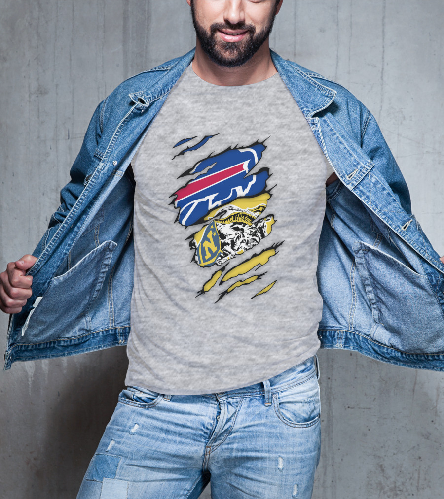 Navy Midshipmen Buffalo Bills Claw Scratch T-Shirt