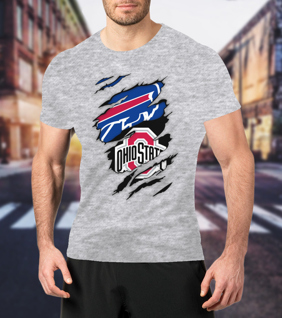 Buffalo Bills Ohio State Buckeye Logo Mashup T-Shirt