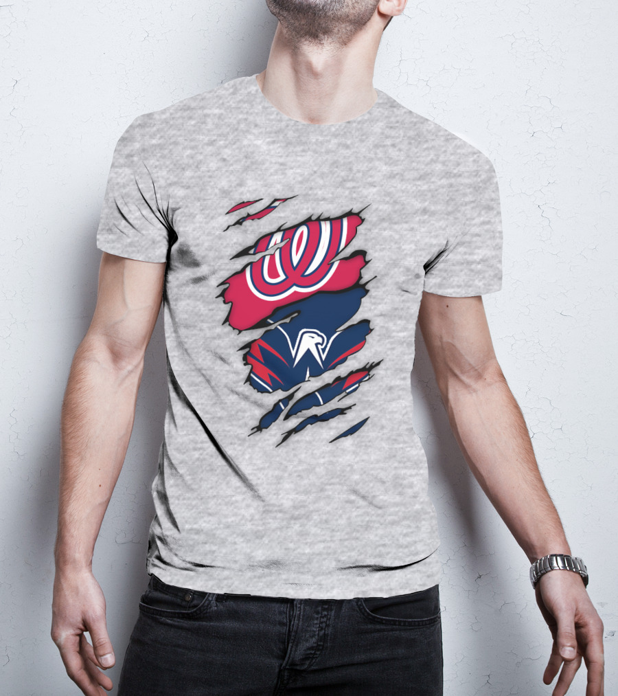 Washington Capitals Nationals Logos Fusion T-Shirt