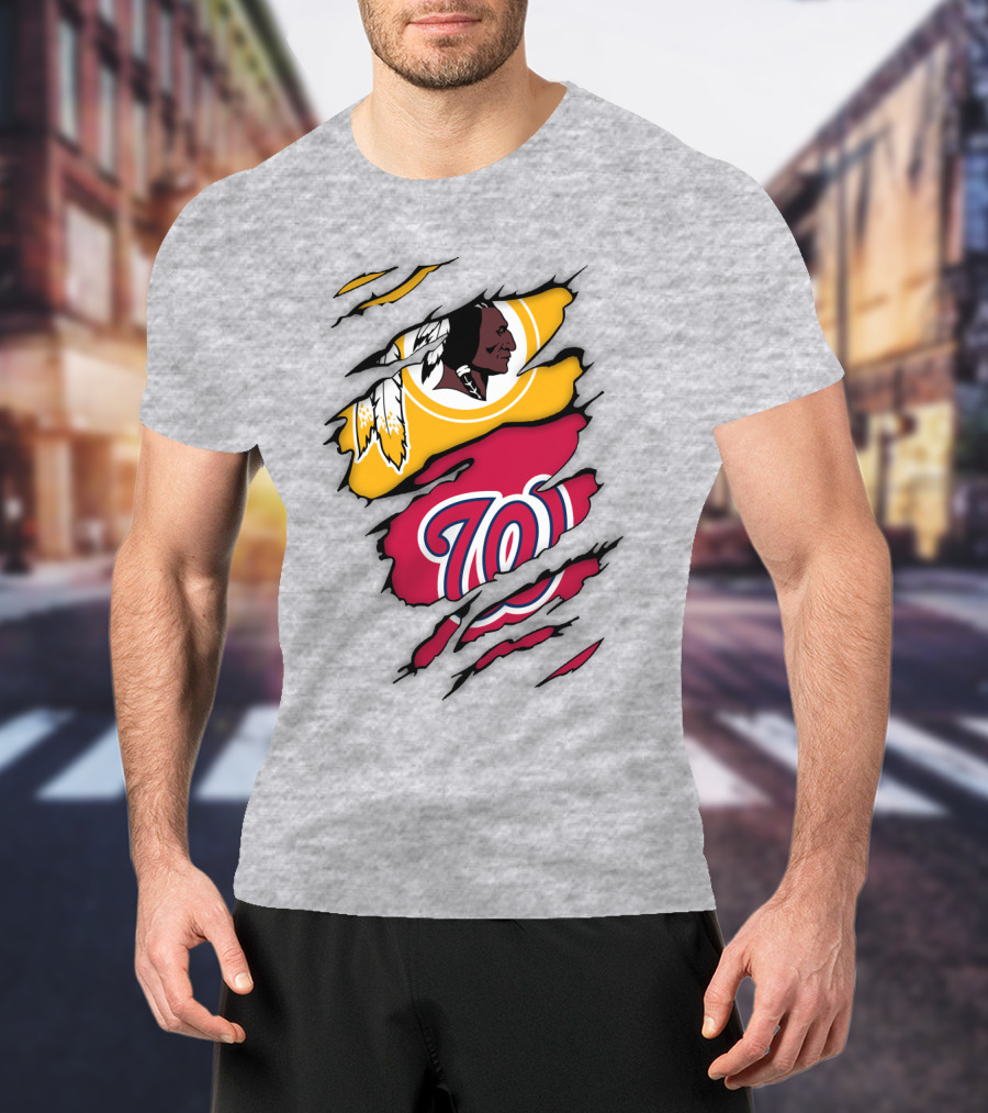 Washington Redskins Nationals Logo Mashup T-Shirt