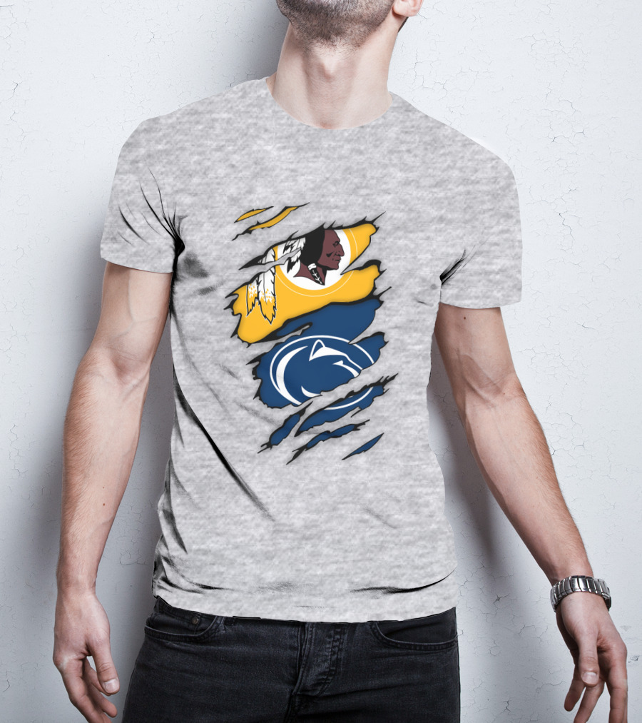 Washington Redskins Penn State Nittany Lions Fan Logo Mashup T-Shirt