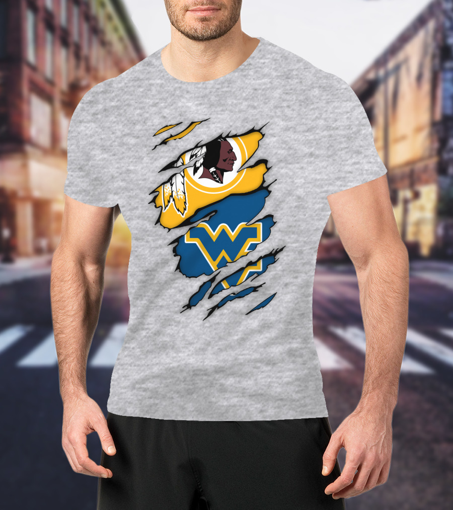 Washington Redskins Wv Mountaineers Collaboration T-Shirt