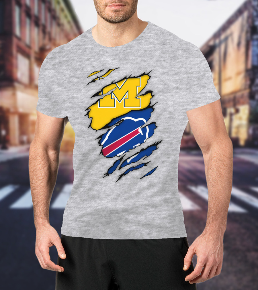 Buffalo Bills University Of Michigan Claw Rips T-Shirt
