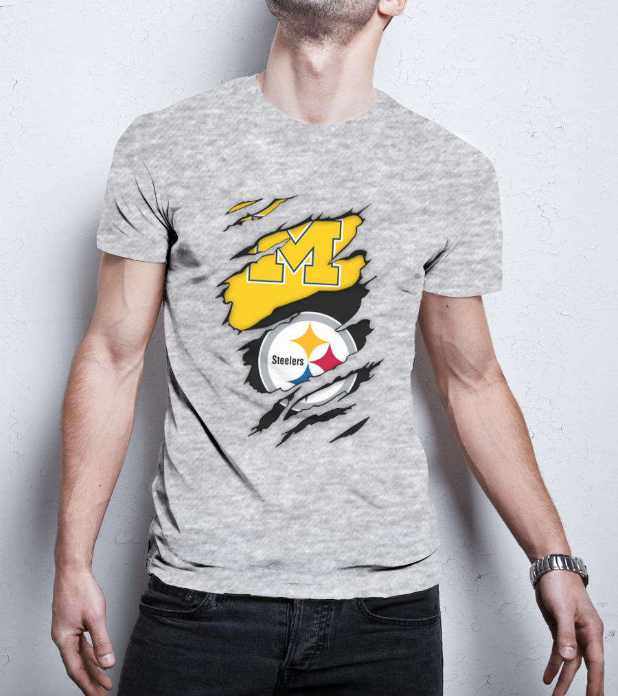 Pittsburgh Steelers Michigan Wolverines Collaboration T-Shirt