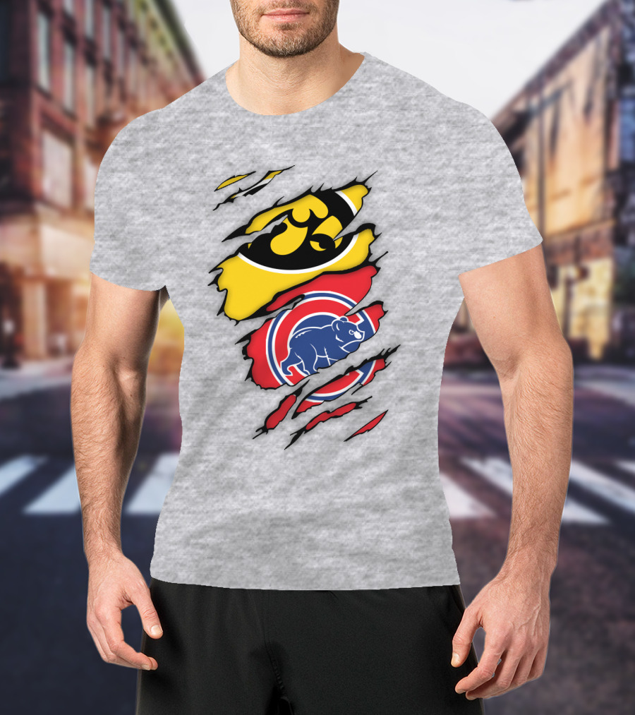 Chicago Cubs Iowa Hawkeyes Mashup T-Shirt