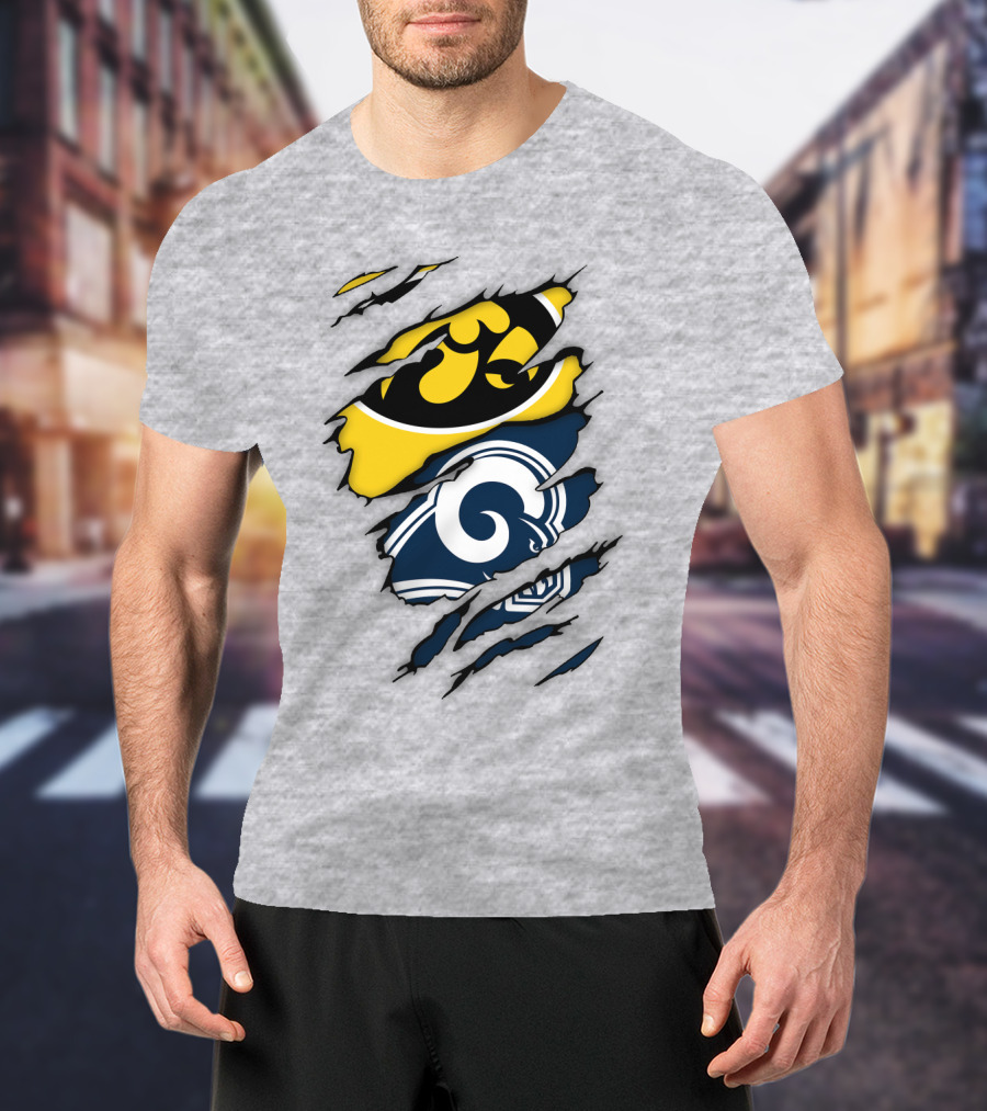 Los Angeles Rams Iowa Hawkeyes Claw Marks T-Shirt
