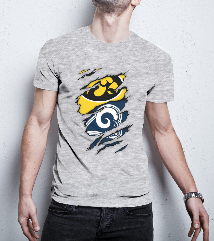 Los Angeles Rams Iowa Hawkeyes Claw Marks T-Shirt