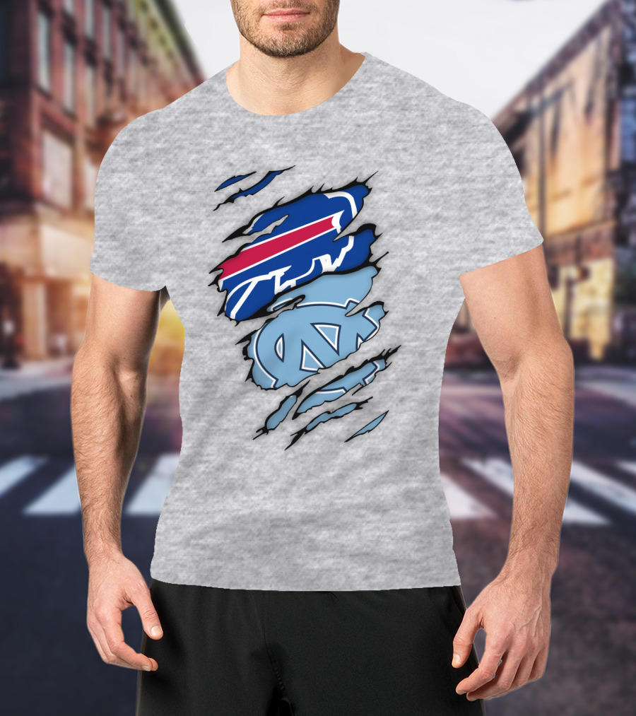 Buffalo Bills North Carolina Tar Heels Logo Claw Marks T-Shirt