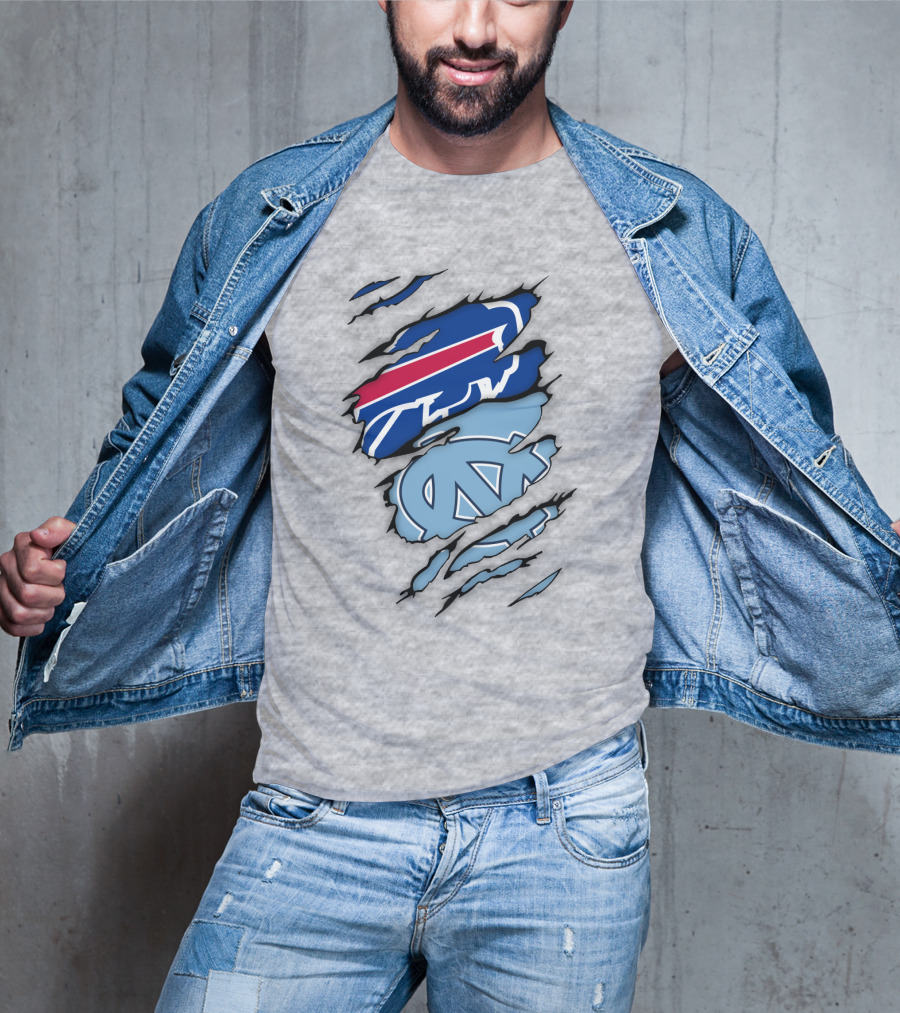 Buffalo Bills North Carolina Tar Heels Logo Claw Marks T-Shirt