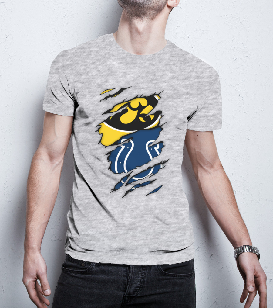 Indianapolis Colts Iowa Hawkeyes Logo Mashup T-Shirt