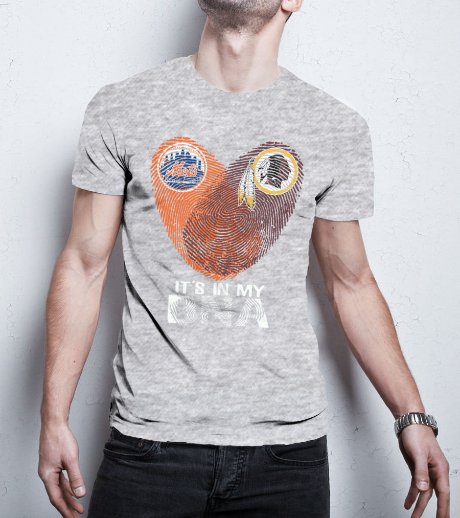 New York Mets Washington Redskins It's In My Dna T-Shirt
